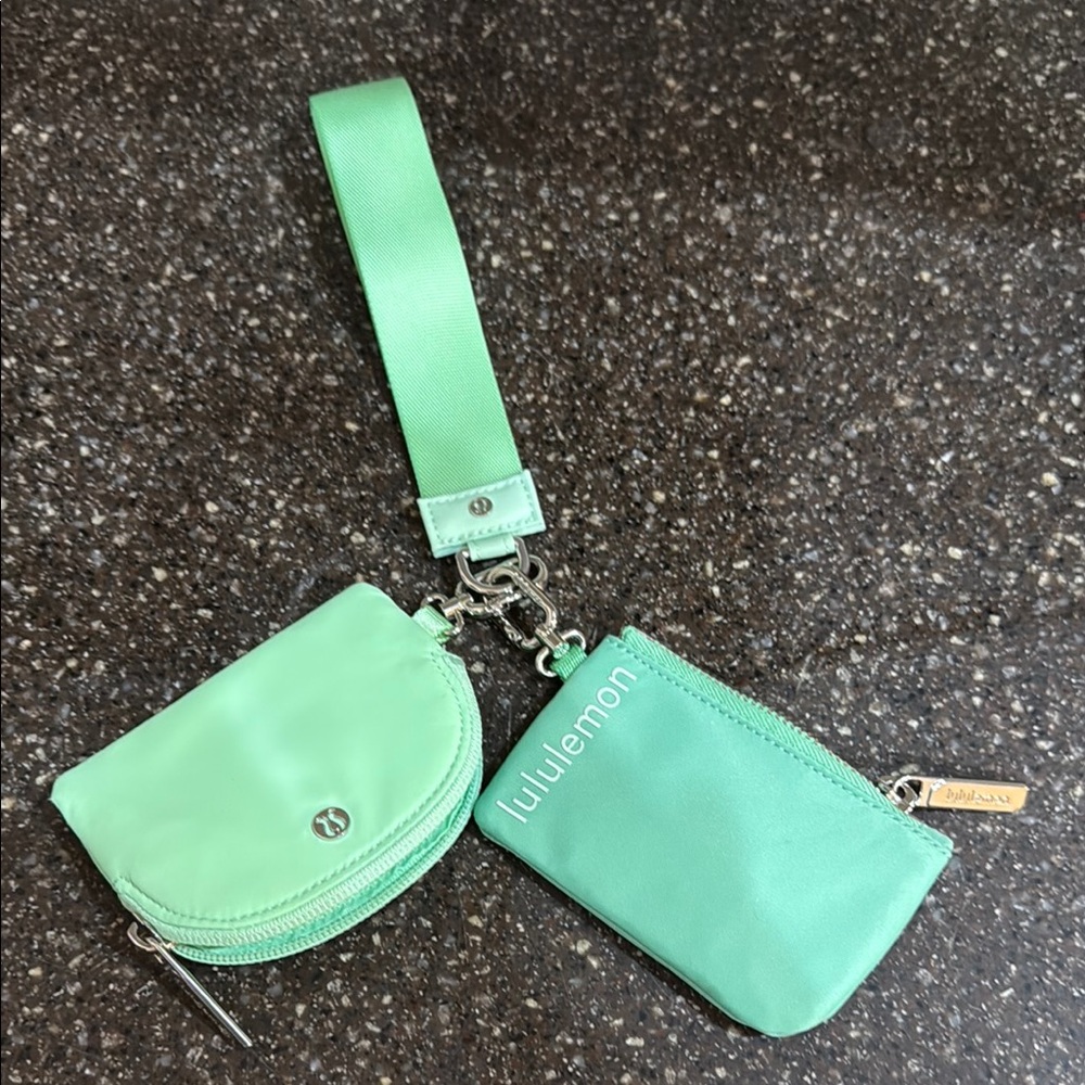 Lululemon Green Dual Pouch Keychain